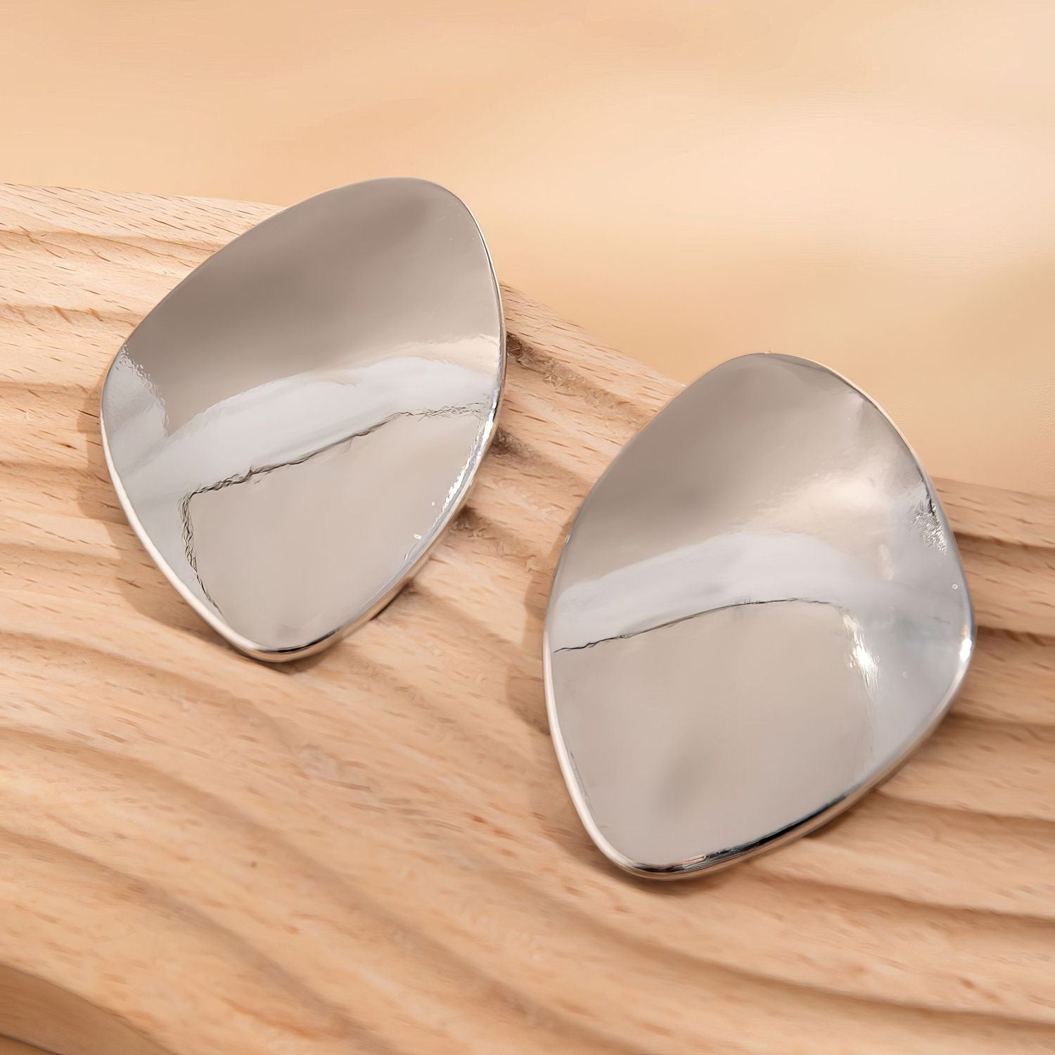 Oversized Abstract Geometric Stud Earrings