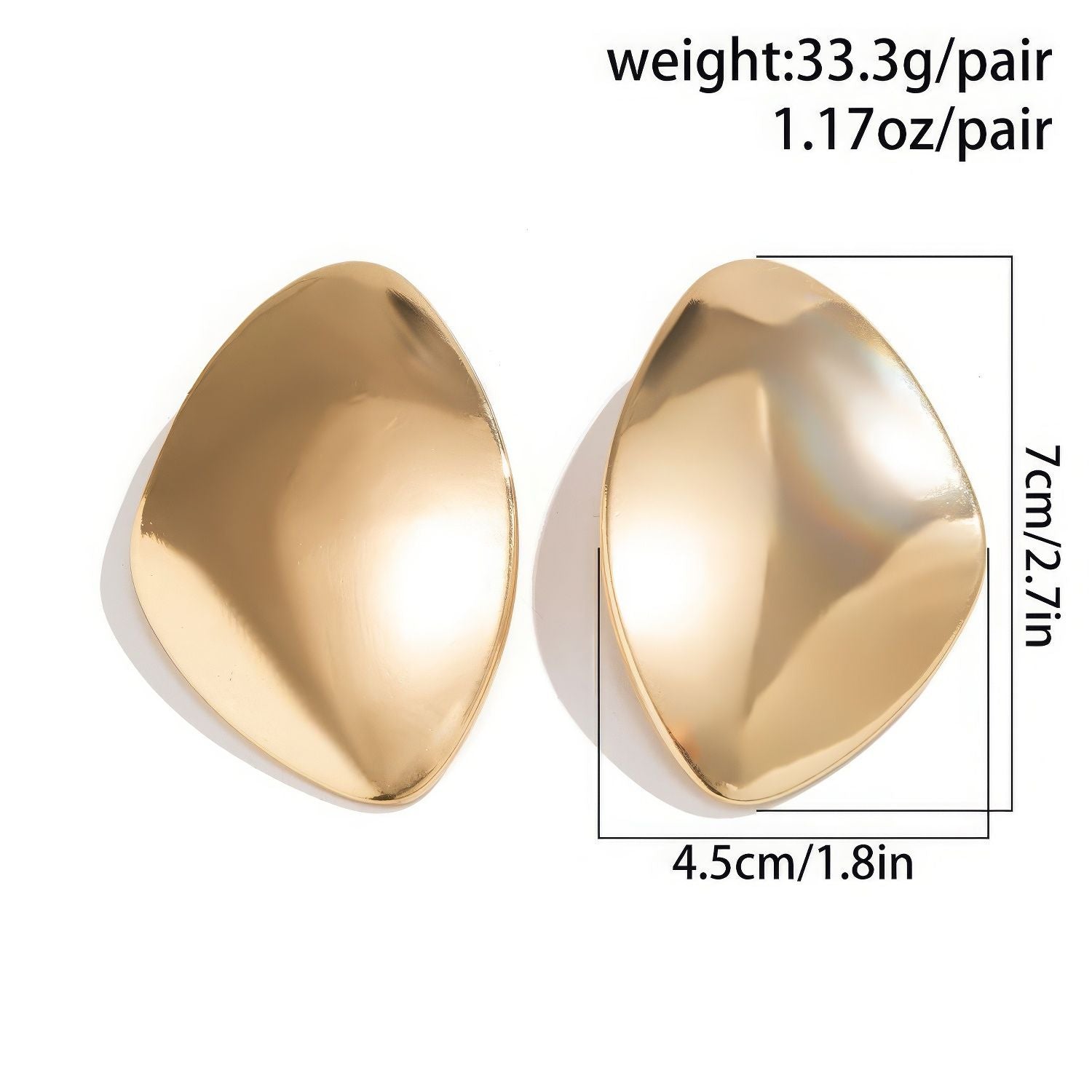 Oversized Abstract Geometric Stud Earrings