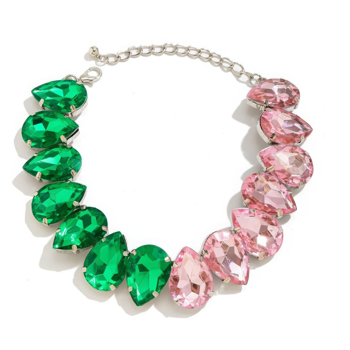 Oversized Teardrop Rhinestone Choker Necklace