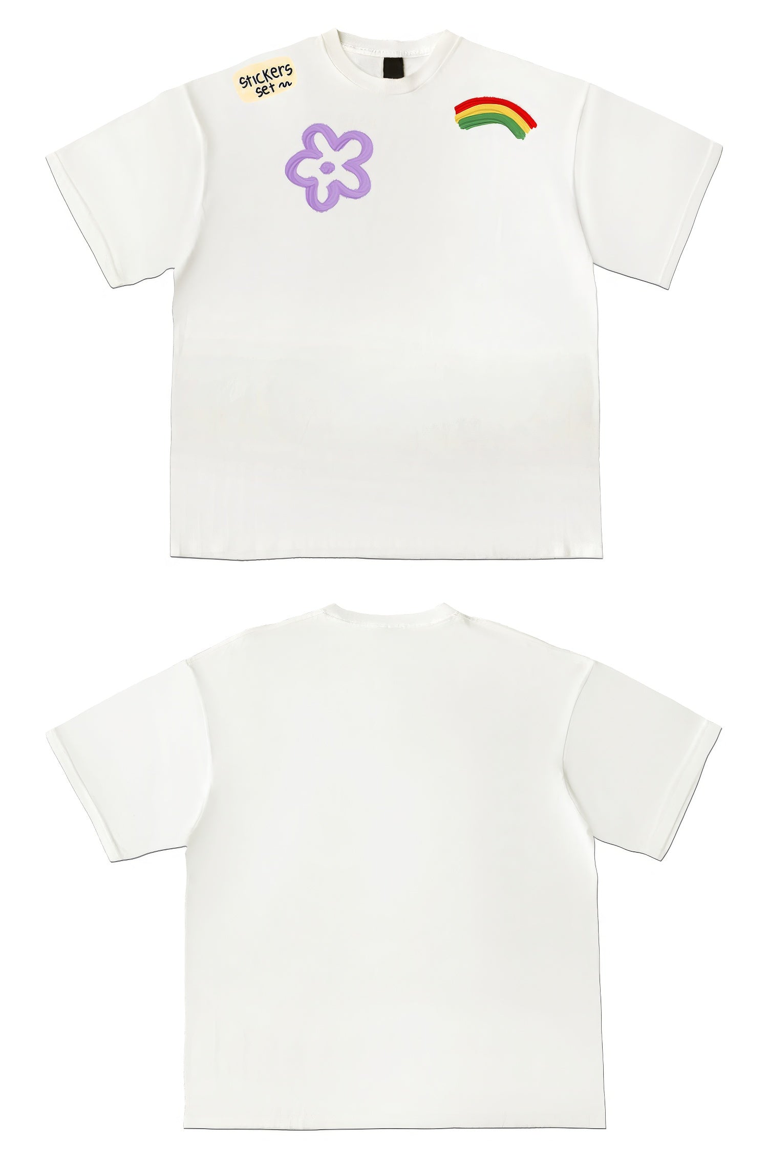 Patchwork Flower Rainbow Graphic T-Shirt