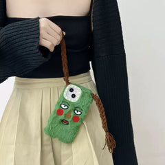 Playful Fluffy Monster Phone Case with Hair
