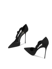 Pointed-Toe Stiletto Heels with Bow Knot Ankle Strap