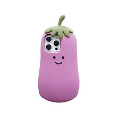 Quirky Cartoon Eggplant iPhone Case for Women