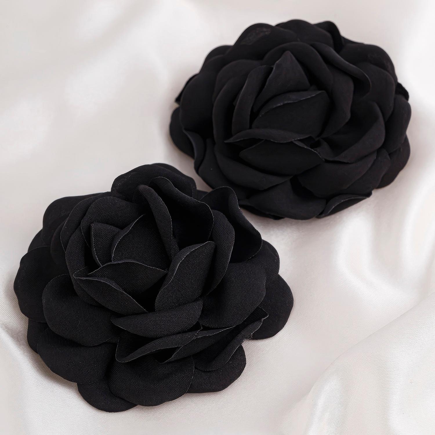 Red Fabric Rose Floral Stud Earrings