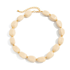 Resin Pebble Bead Statement Necklace