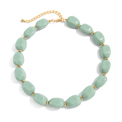 Resin Pebble Bead Statement Necklace