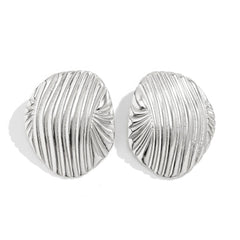 Sculptural Ribbed Shell Stud Earrings
