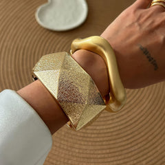 Sculptural Wide Hinge Cuff Bracelets