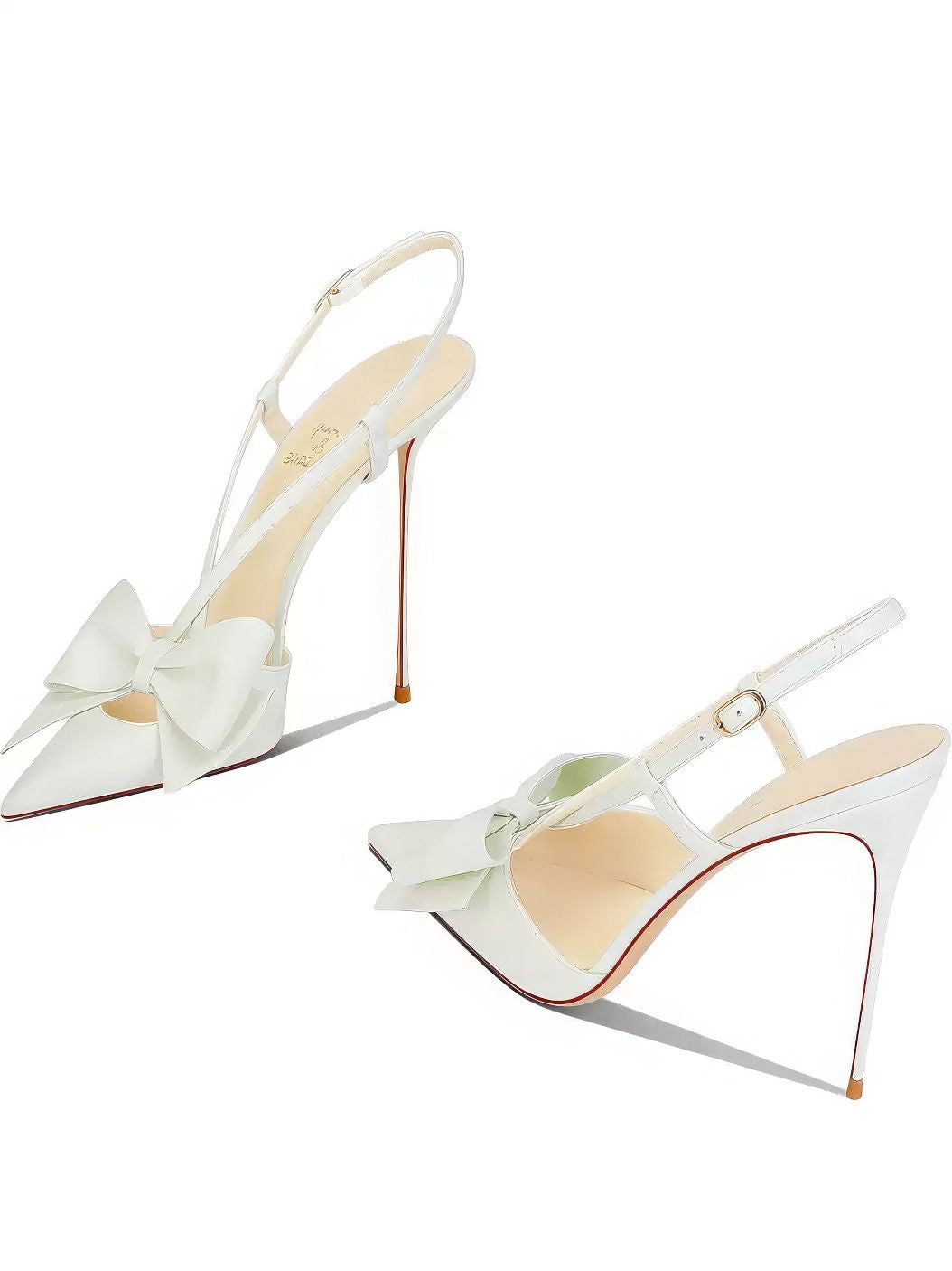 Slingback Stiletto Heels with Bow Embellishment