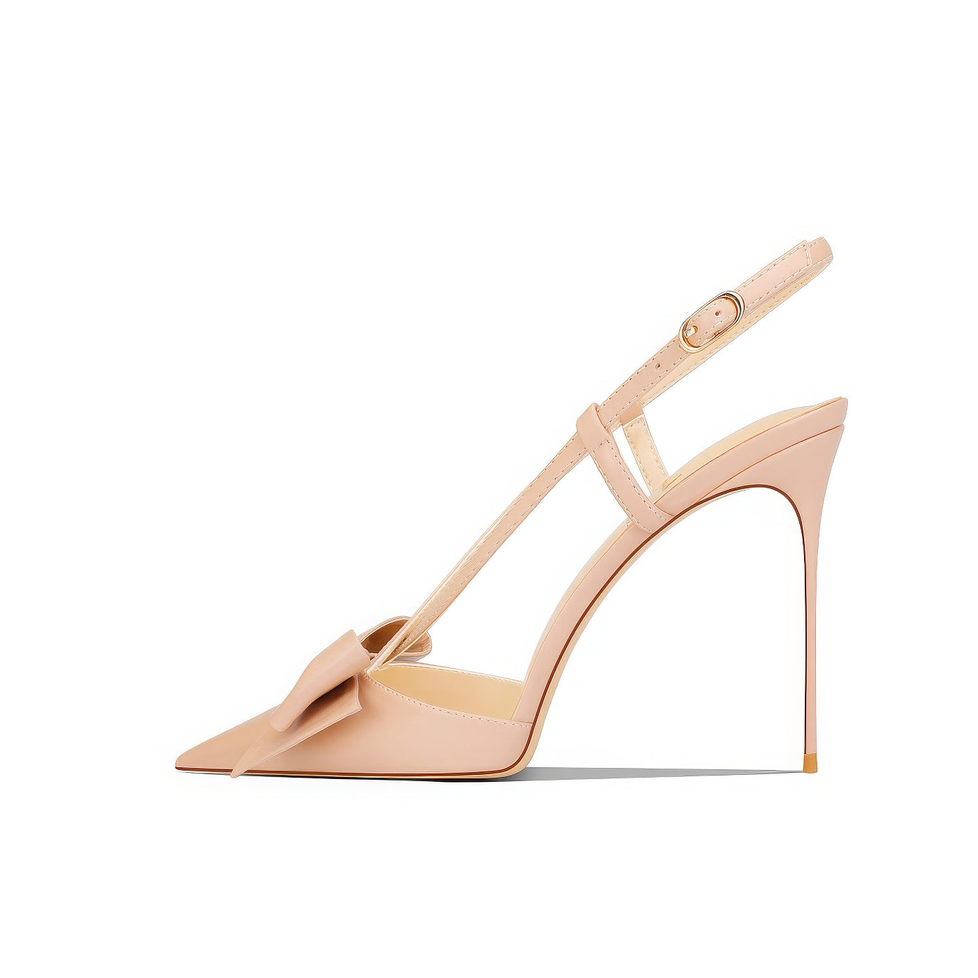 Slingback Stiletto Heels with Bow Embellishment