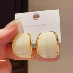 Statement Rounded Resin Stud Earrings
