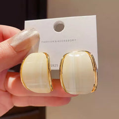 Statement Rounded Resin Stud Earrings