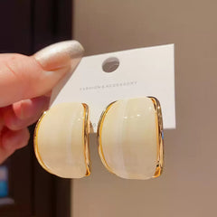 Statement Rounded Resin Stud Earrings