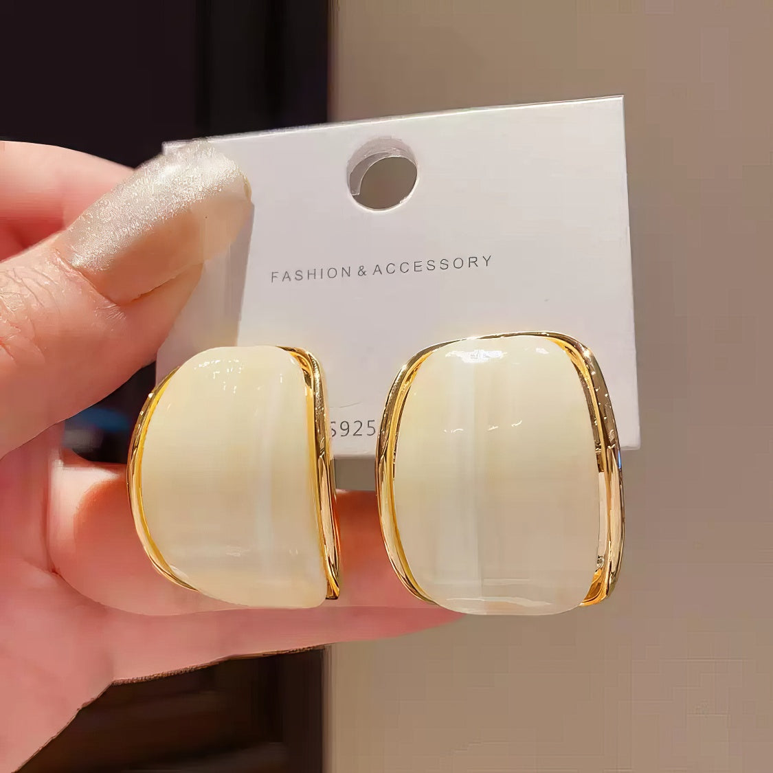 Statement Rounded Resin Stud Earrings