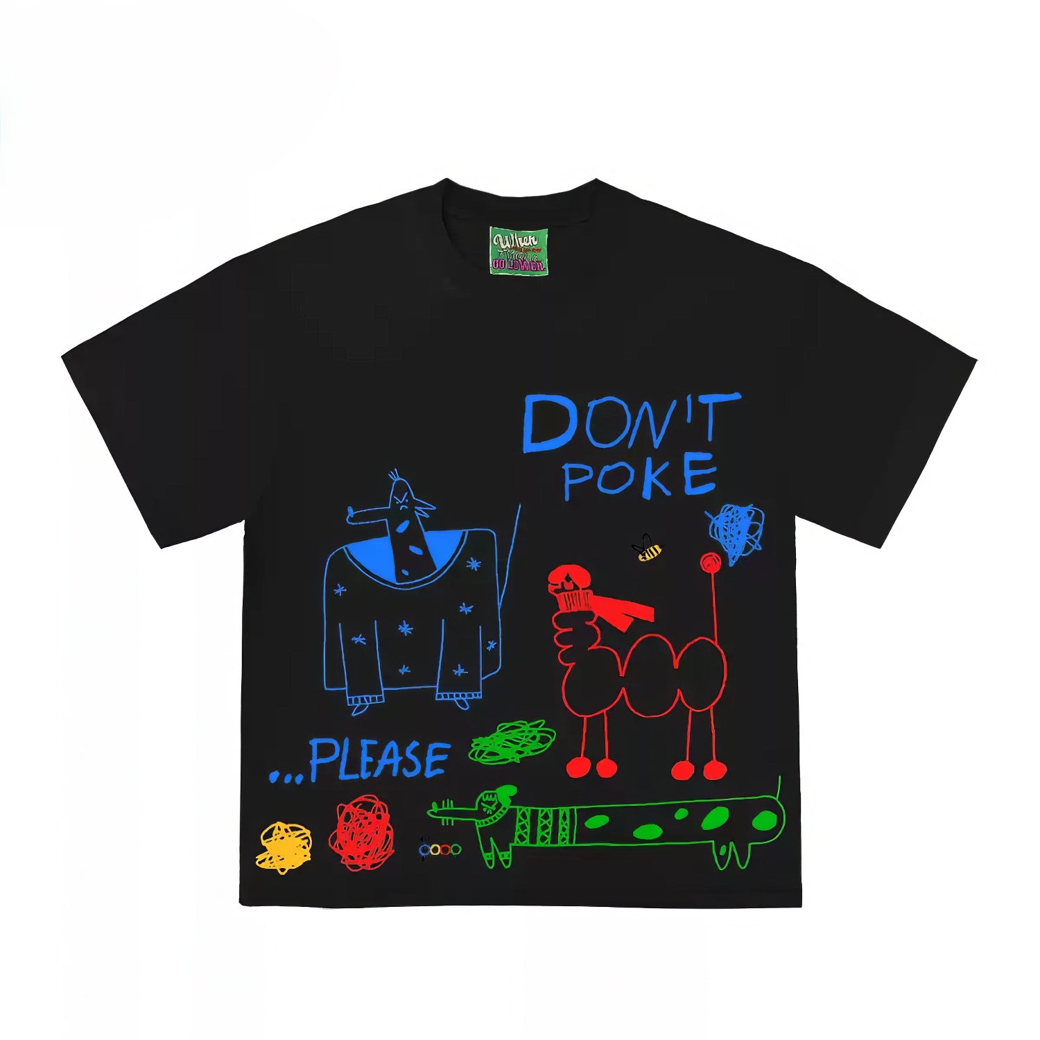 Streetwear Graphic Tee with Abstract Animal Print