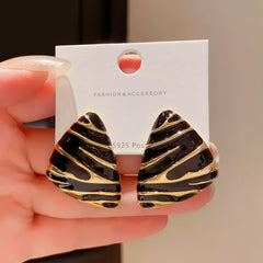 Stylish Patterned Triangle Stud Earrings