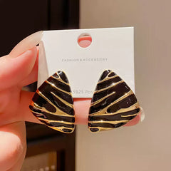 Stylish Patterned Triangle Stud Earrings