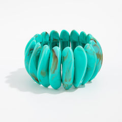 Swirled Resin Pebble Stretch Bracelet