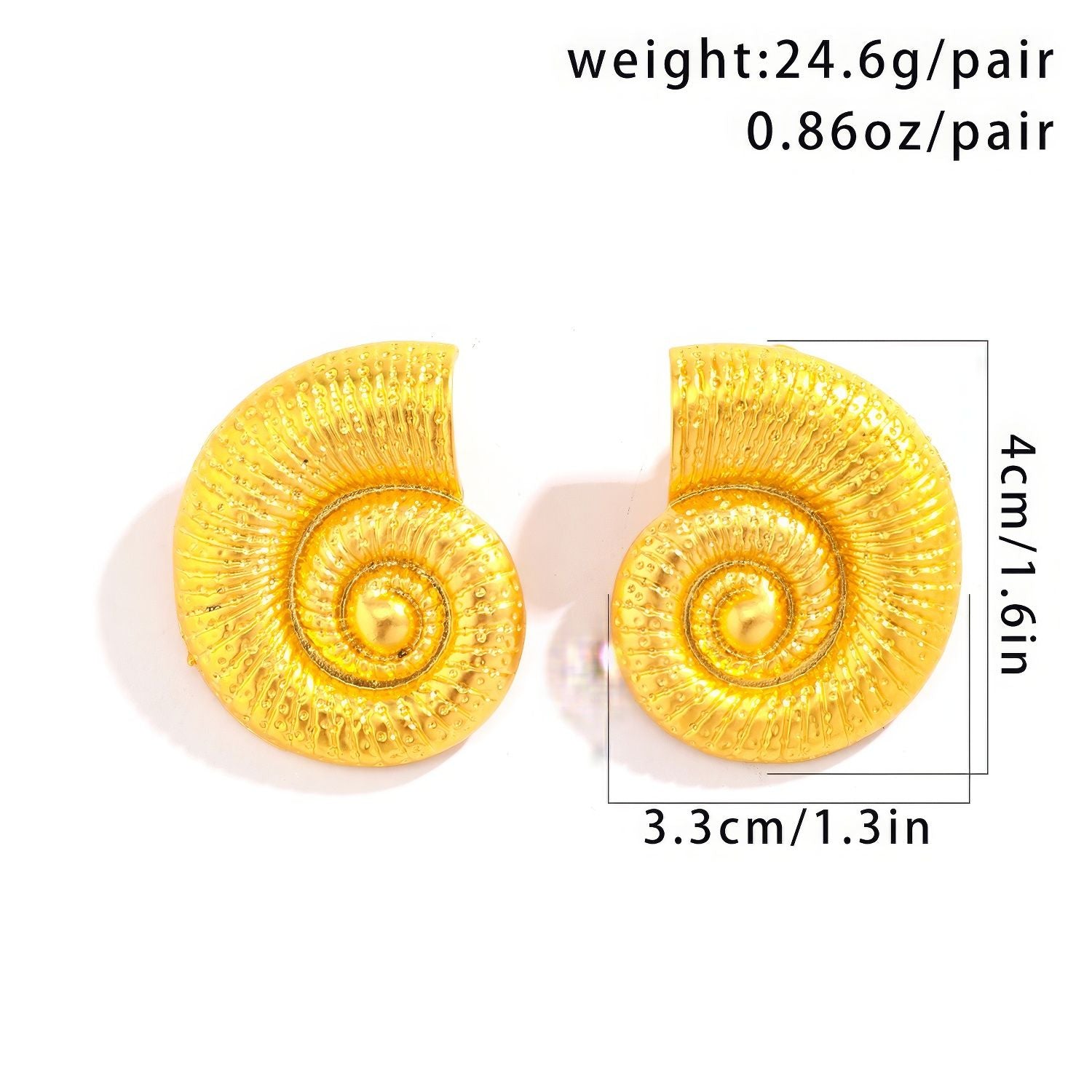 Textured Nautilus Shell Stud Earrings