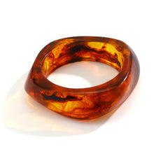 Wavy Abstract Marbled Resin Bangle