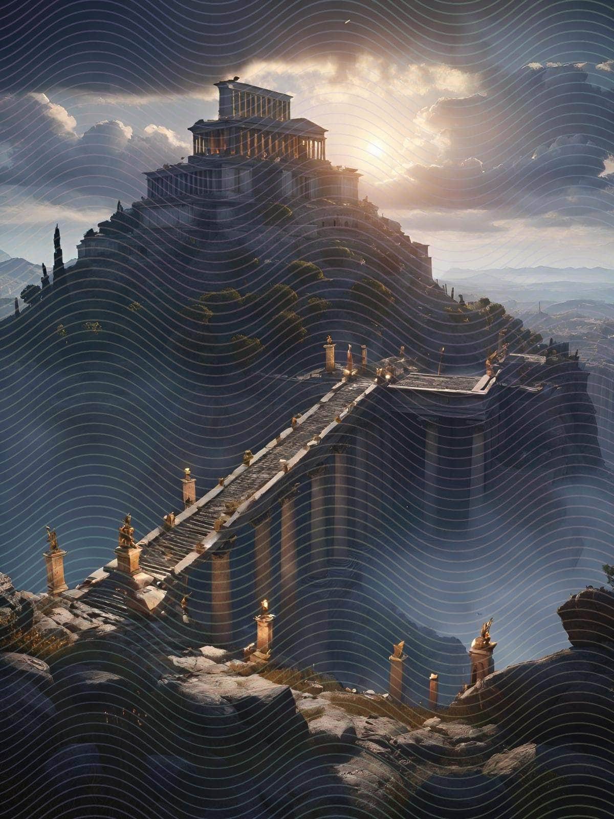 A Castle on A Cliff with a Moon