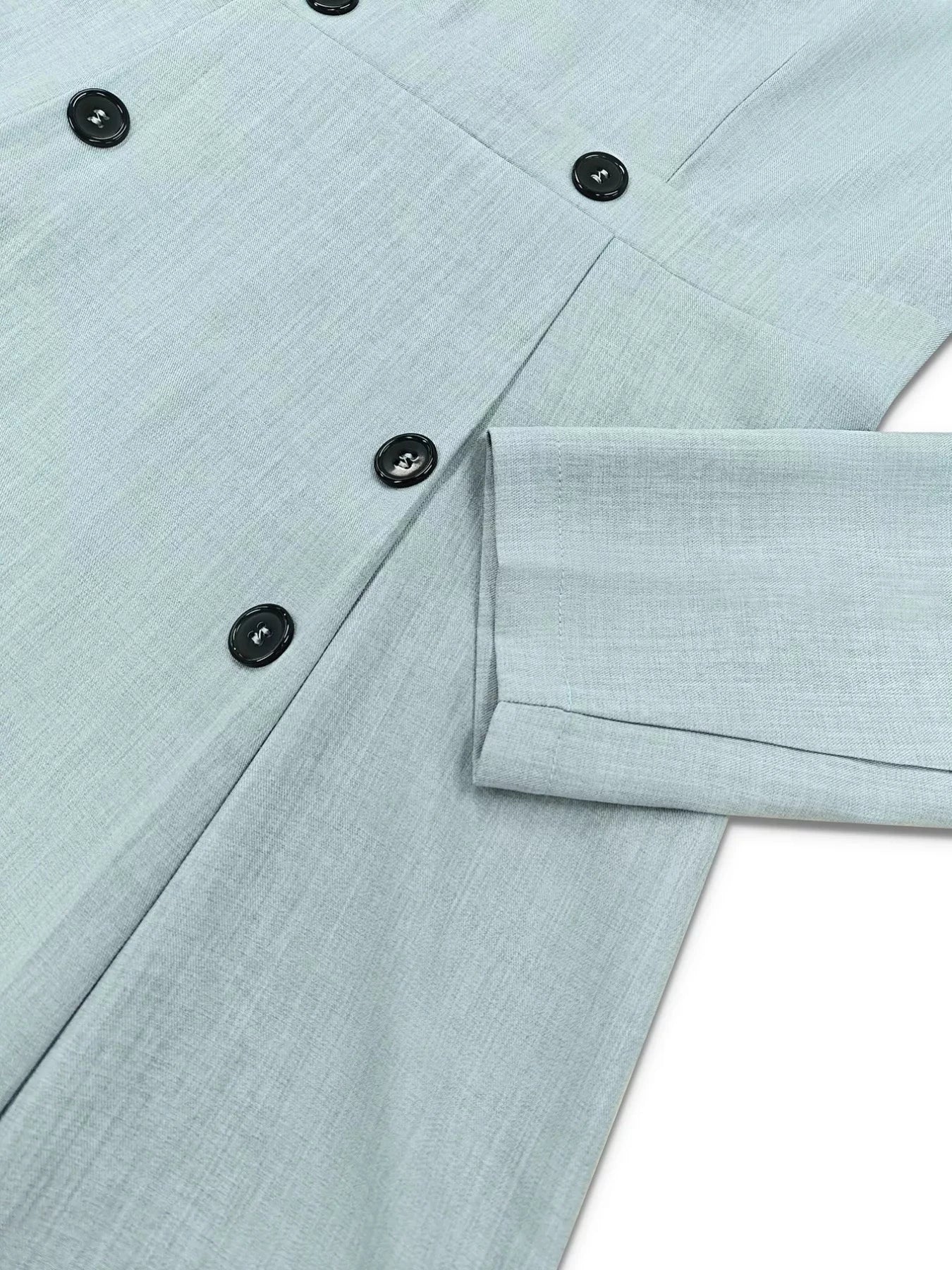 A-Line Decor Button Long Sleeve Dress