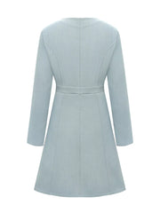 A-Line Decor Button Long Sleeve Dress