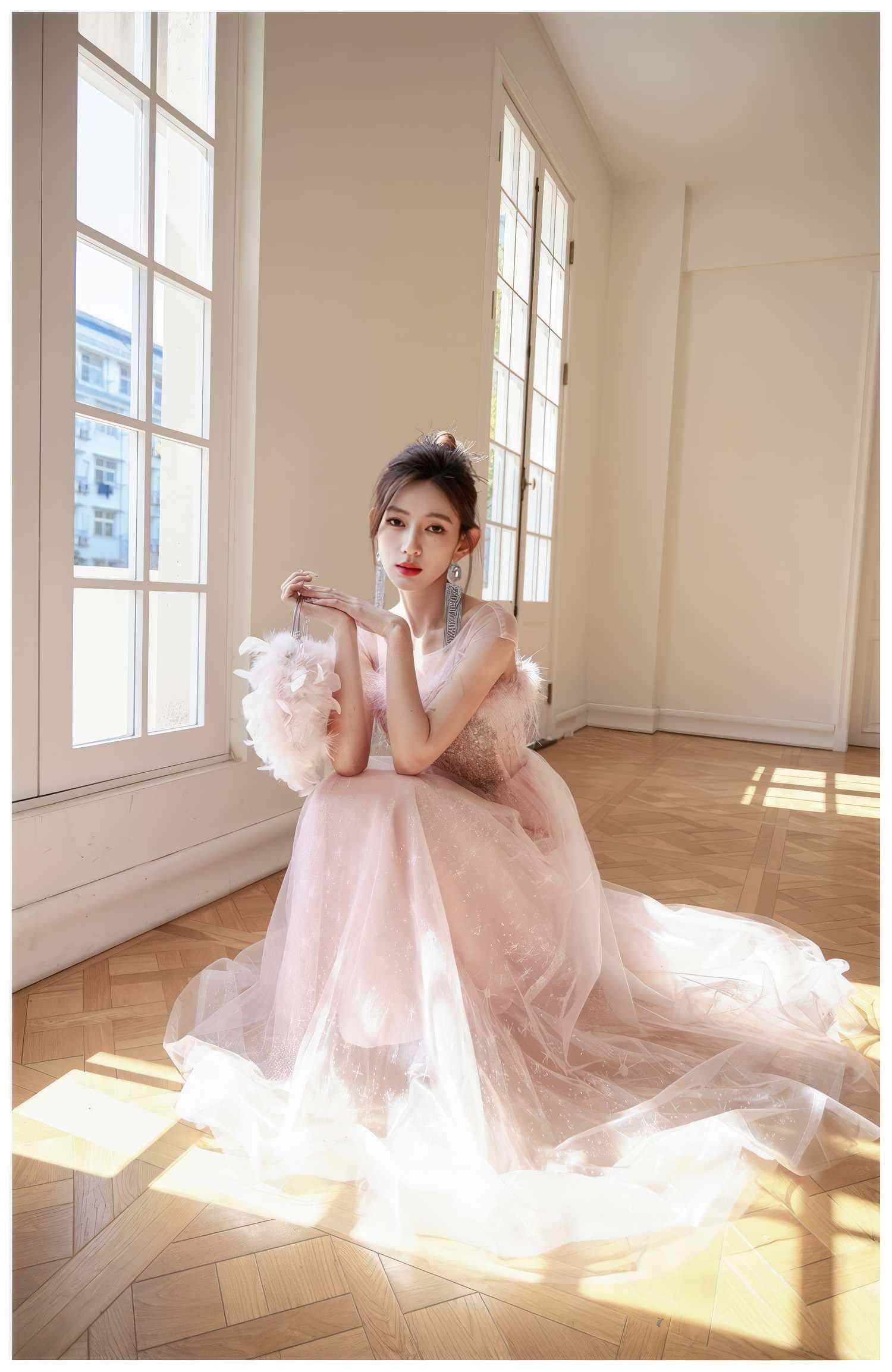 A-line Feather Prom Fairy Dress