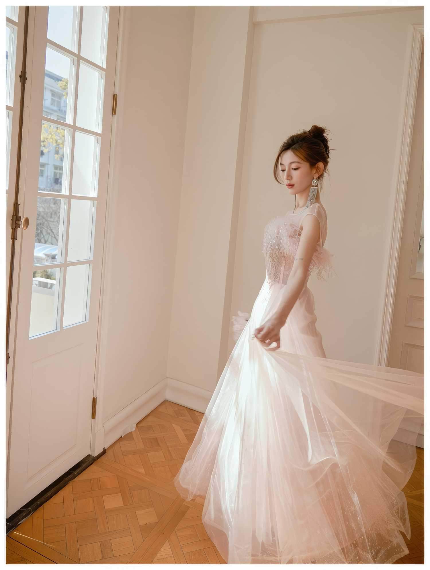 A-line Feather Prom Fairy Dress