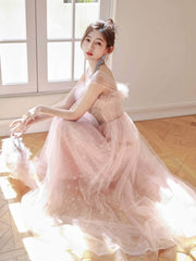 A-line Feather Prom Fairy Dress