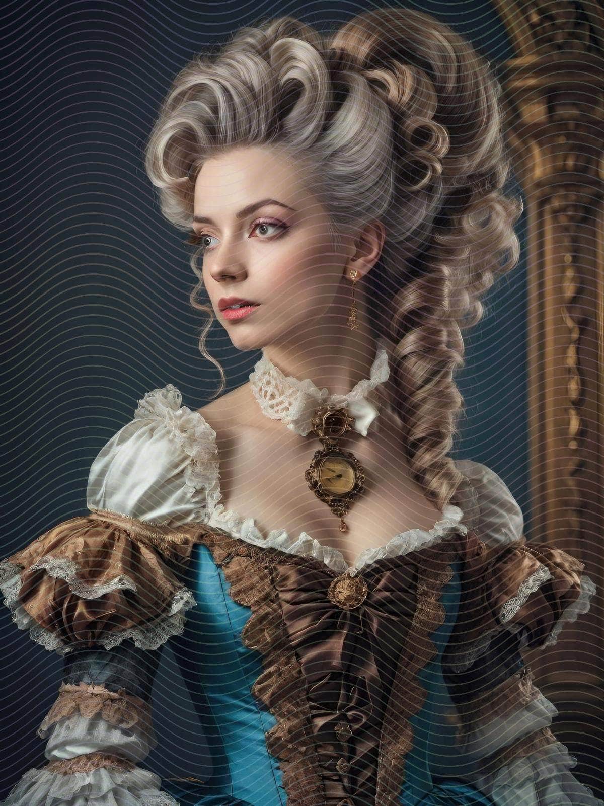 A Rococo-Style Fantasy Woman Portrait