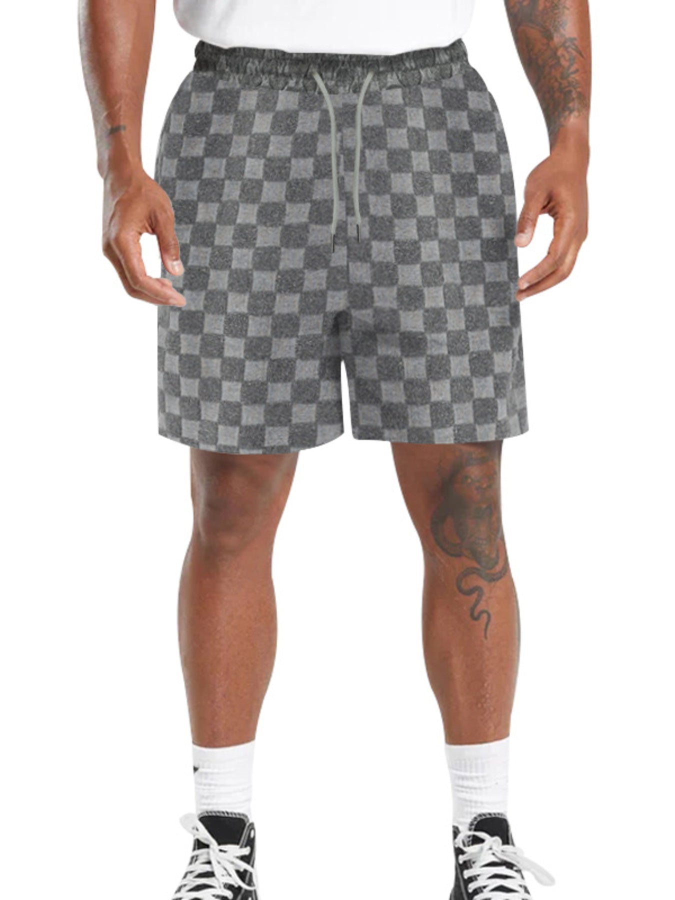 mens-full-size-textured-checkered-casual-shorts-plus-size-05