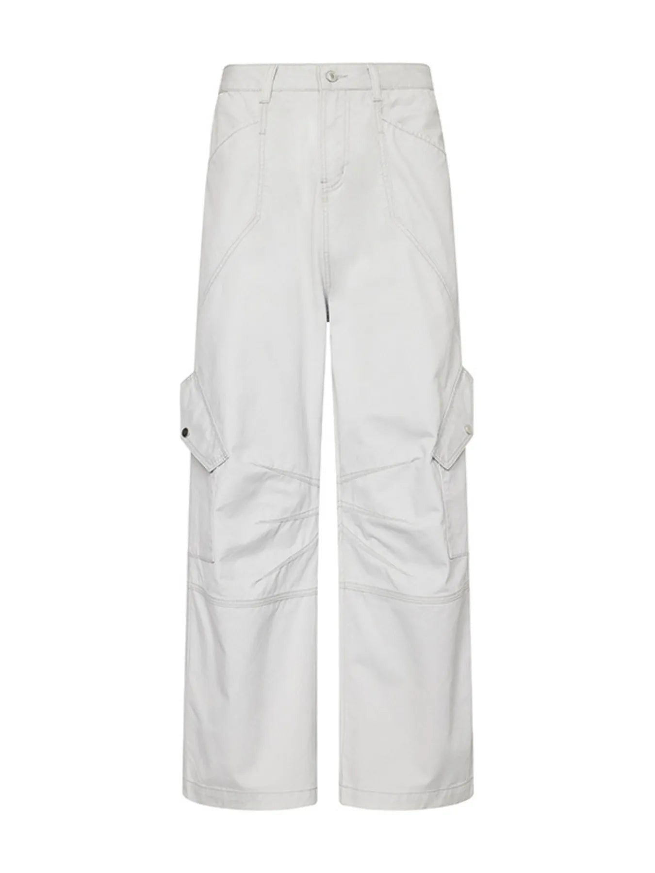 Men's wide leg cargo pants with pockets.