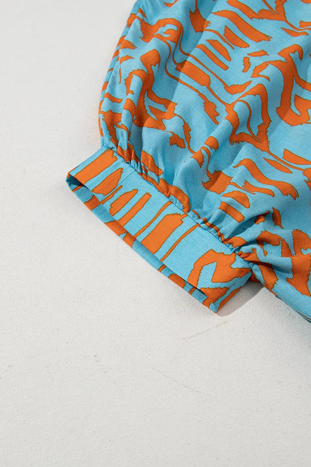 Abstract Print Dolman Short Sleeve Western Loose Shirt