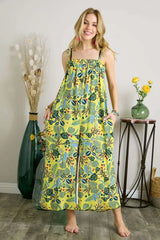 ADORA Elastic Detail Tropical Jumpsuit