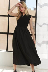 ADORA V-Neck Cap Sleeve Dress Black / S