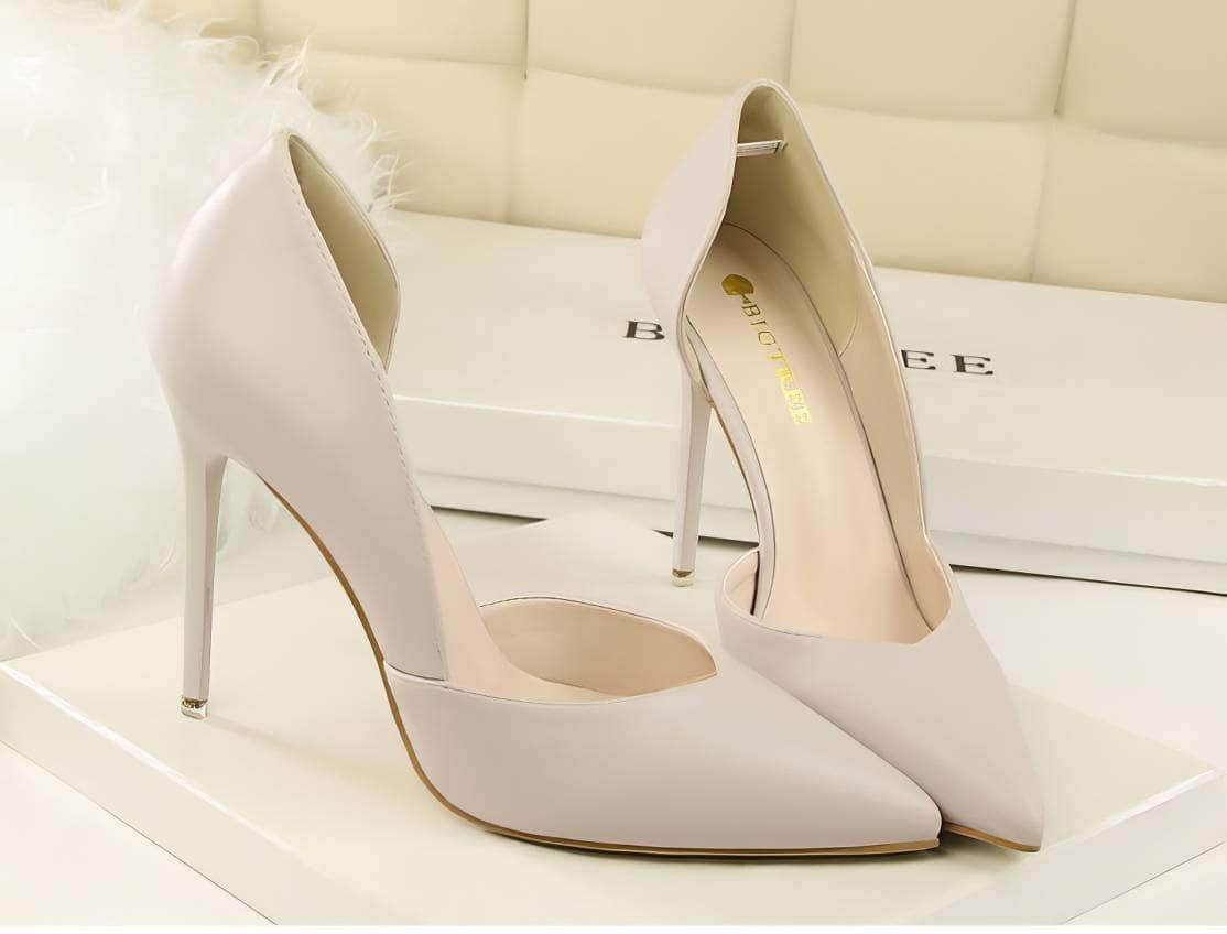 Ankle Cut-Out Pointy Toe Stilettos