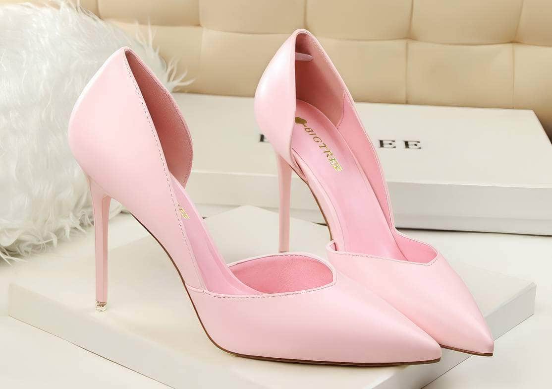 Ankle Cut-Out Pointy Toe Stilettos