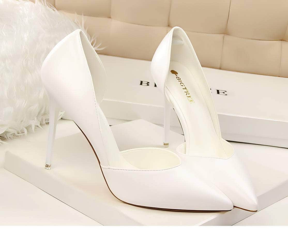 Ankle Cut-Out Pointy Toe Stilettos