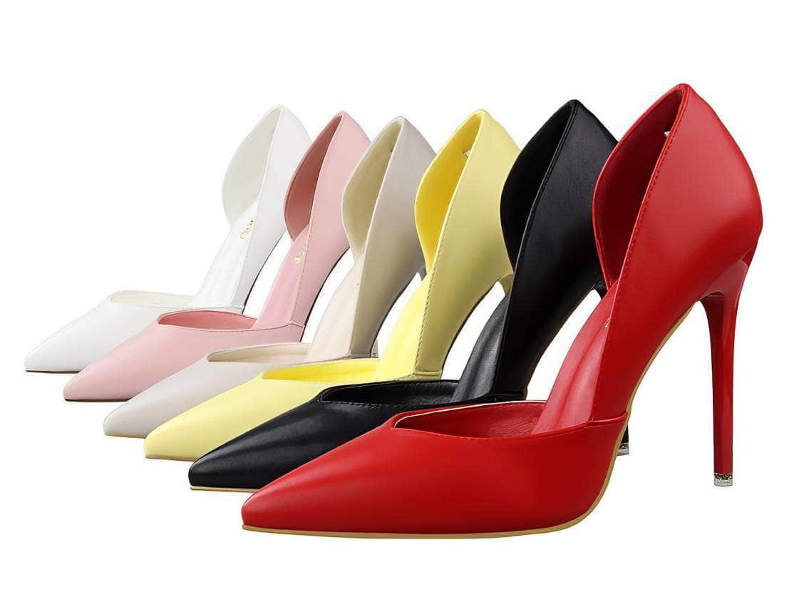 Ankle Cut-Out Pointy Toe Stilettos