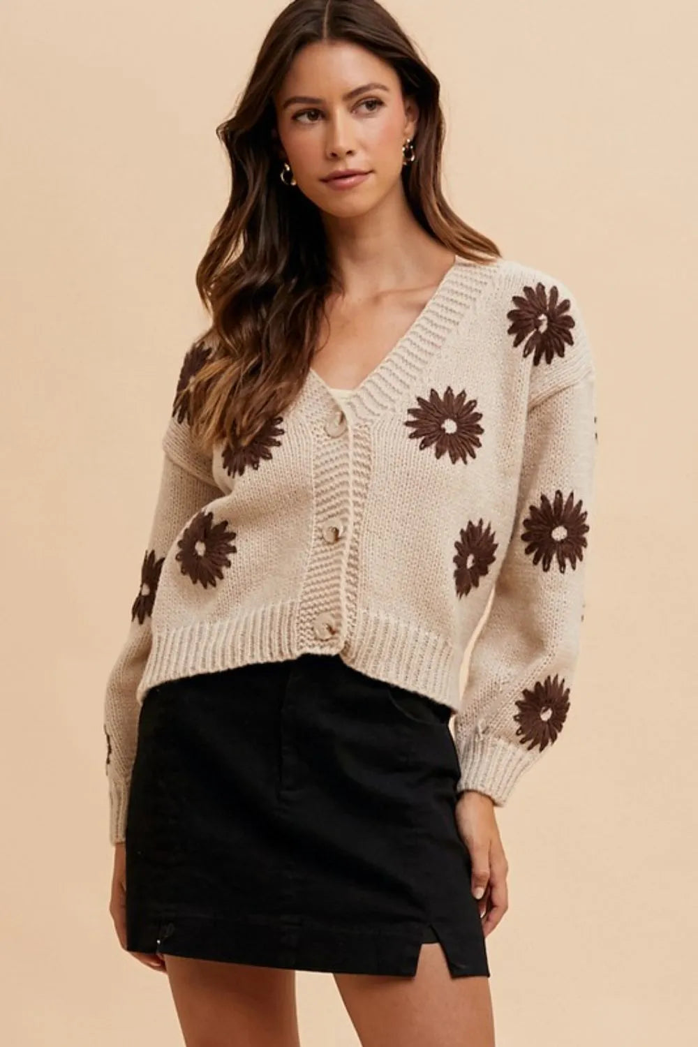 Annie Wear Comfort Stretch Cotton Slit Detailed Mini Skirt