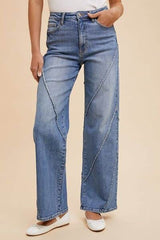 Annie Wear Decorative Seams Wide Leg Jeans Medium / S