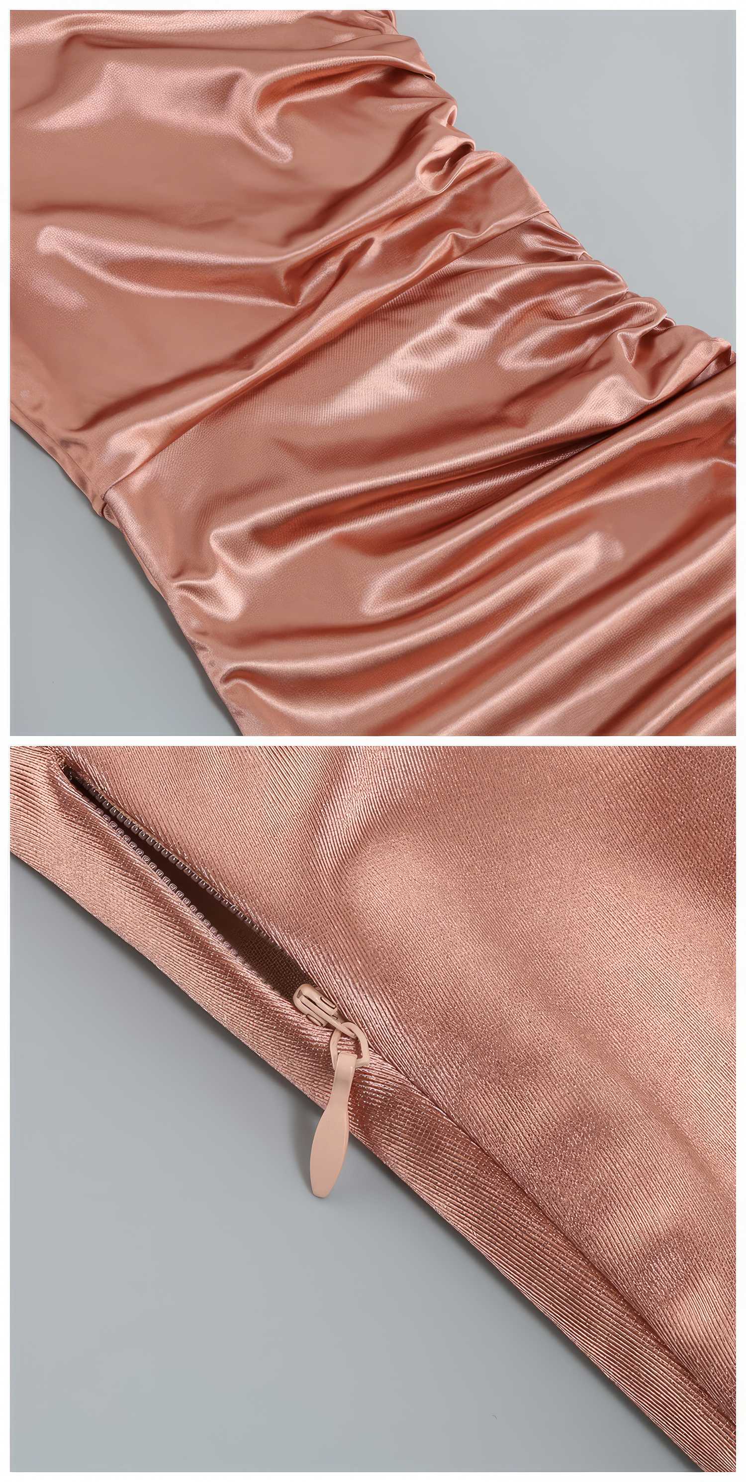 Asymmetrical Sheen Draped Silk Dress