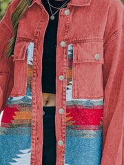 Aztec Print Button Up Jacket