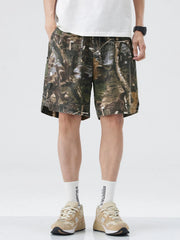 Men's loose fit shorts with a drawstring waist and pockets.