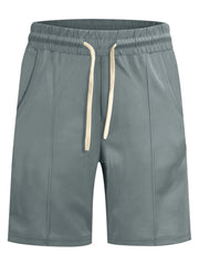 Men's sage casual shorts with a drawstring waist and pockets.
