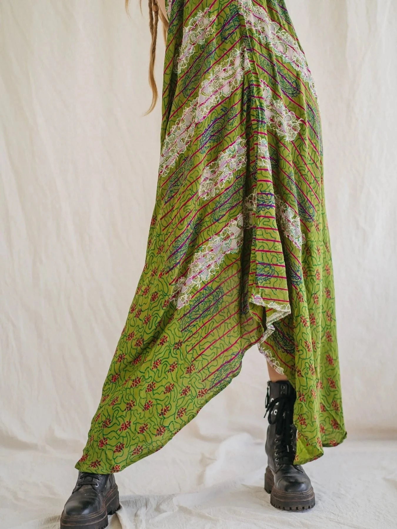 Backless Printed Halter Neck Maxi Dress