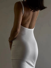 Backless Scoop Neck Bodycon Cami Dress