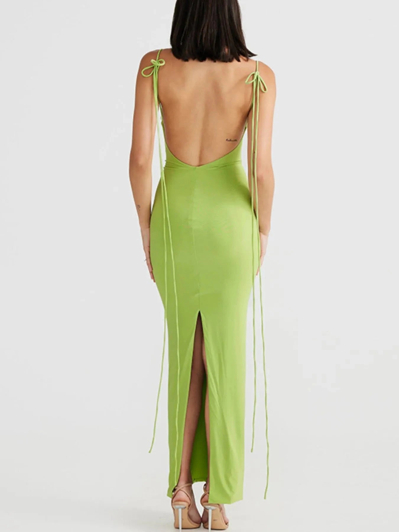 Backless Slit Sleeveless Bodycon Maxi Dress
