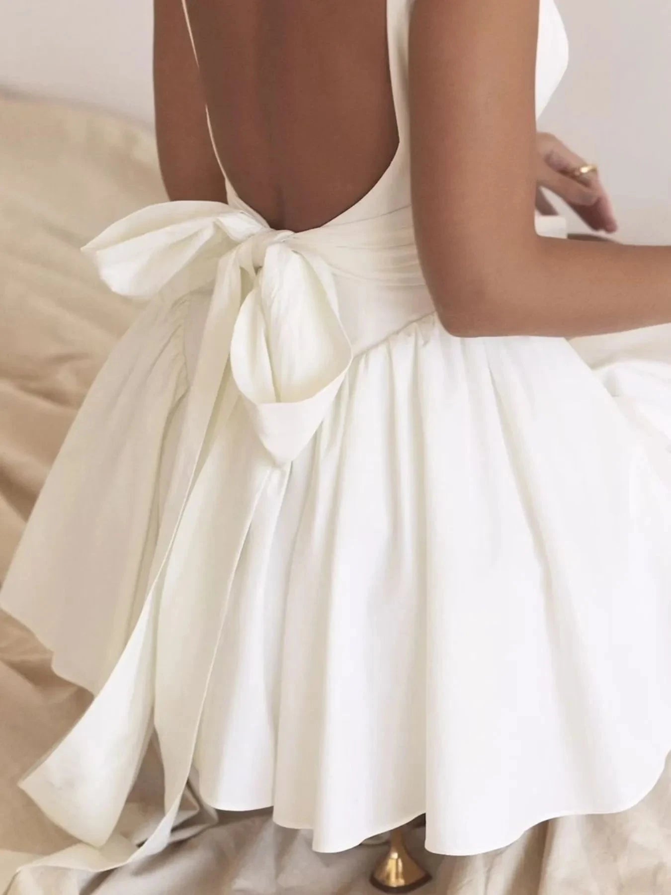 Backless Square Neck Mini Dress